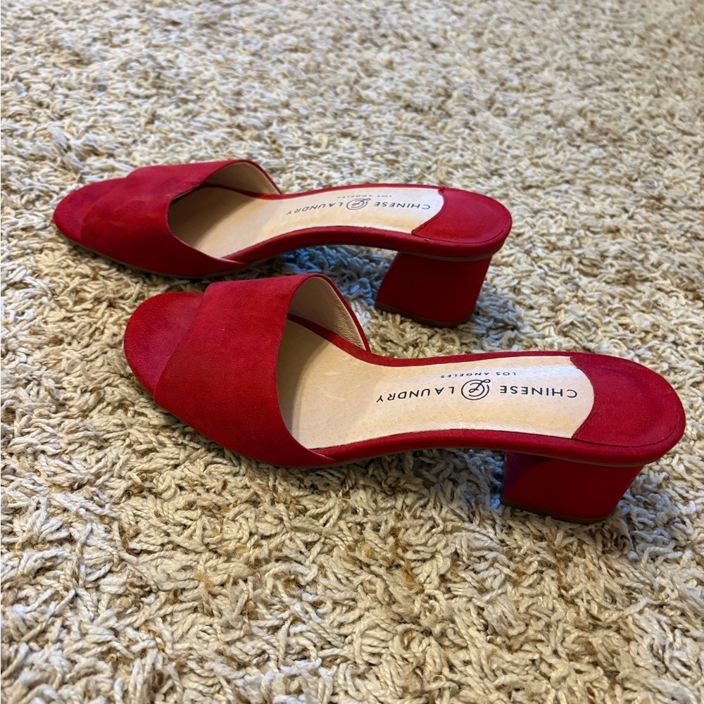 Chinese Laundry Bold Red Slide Heels